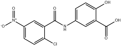 5-(2-chloro-5-nitrobenzamido)-2-hydroxybenzoic acid Struktur