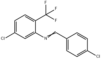 (E)-5-chloro-N-(4-chlorobenzylidene)-2-(trifluoromethyl)aniline Struktur