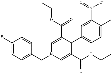 diethyl 1-(4-fluorobenzyl)-4-(4-methyl-3-nitrophenyl)-1,4-dihydropyridine-3,5-dicarboxylate Struktur