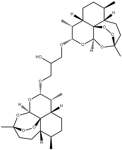 2-Propanol, 1,3-bis[[(3R,5aS,6R,8aS,9R,10S,12R,12aR)-decahydro-3,6,9-trimethyl-3,12-epoxy-12H-pyrano[4,3-j]-1,2-benzodioxepin-10-yl]oxy]-, 677296-85-4, 結(jié)構(gòu)式