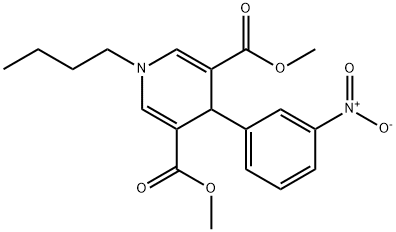 dimethyl 1-butyl-4-(3-nitrophenyl)-1,4-dihydropyridine-3,5-dicarboxylate Struktur