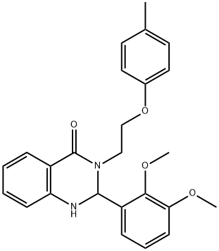 2-(2,3-dimethoxyphenyl)-3-[2-(4-methylphenoxy)ethyl]-2,3-dihydro-4(1H)-quinazolinone Struktur