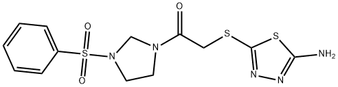 2-[(5-amino-1,3,4-thiadiazol-2-yl)sulfanyl]-1-[3-(phenylsulfonyl)imidazolidin-1-yl]ethanone Struktur