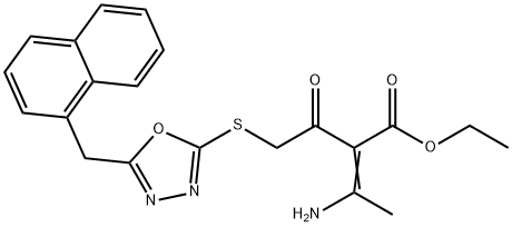 ethyl (2E)-3-amino-2-({[5-(naphthalen-1-ylmethyl)-1,3,4-oxadiazol-2-yl]sulfanyl}acetyl)but-2-enoate Struktur