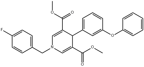 dimethyl 1-(4-fluorobenzyl)-4-(3-phenoxyphenyl)-1,4-dihydropyridine-3,5-dicarboxylate Struktur