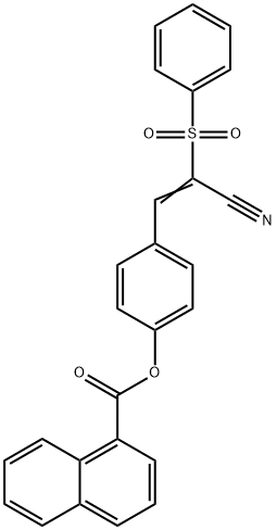 (E)-4-(2-cyano-2-(phenylsulfonyl)vinyl)phenyl 1-naphthoate Struktur