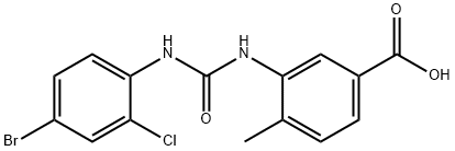 3-(3-(4-bromo-2-chlorophenyl)ureido)-4-methylbenzoic acid Struktur