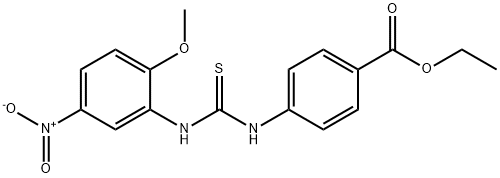 ethyl 4-(3-(2-methoxy-5-nitrophenyl)thioureido)benzoate Struktur