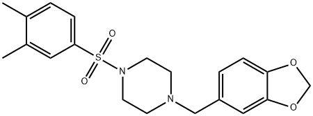 1-(1,3-benzodioxol-5-ylmethyl)-4-[(3,4-dimethylphenyl)sulfonyl]piperazine Struktur