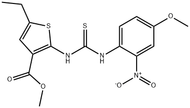 methyl 5-ethyl-2-(3-(4-methoxy-2-nitrophenyl)thioureido)thiophene-3-carboxylate Struktur