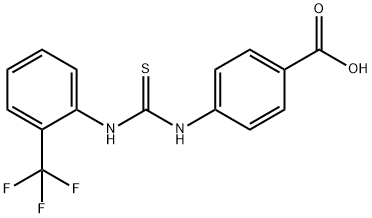 4-(3-(2-(trifluoromethyl)phenyl)thioureido)benzoic acid Struktur