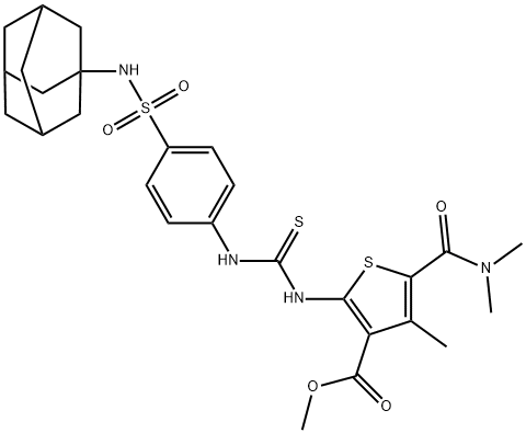 methyl 2-(3-(4-(N-(adamantan-1-yl)sulfamoyl)phenyl)thioureido)-5-(dimethylcarbamoyl)-4-methylthiophene-3-carboxylate Struktur