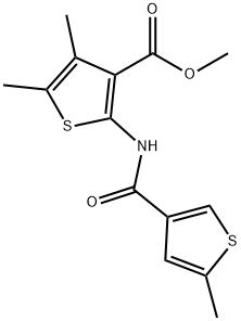 methyl 4,5-dimethyl-2-(5-methylthiophene-3-carboxamido)thiophene-3-carboxylate Struktur