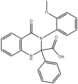 3-(2-methoxyphenyl)-4-oxo-2-phenyl-1,2,3,4-tetrahydro-2-quinazolinecarboxylic acid Struktur