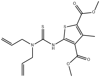 dimethyl 5-(3,3-diallylthioureido)-3-methylthiophene-2,4-dicarboxylate Struktur