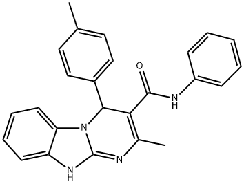 2-methyl-4-(4-methylphenyl)-N-phenyl-1,4-dihydropyrimido[1,2-a]benzimidazole-3-carboxamide Struktur