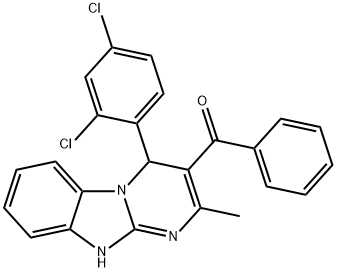 [4-(2,4-dichlorophenyl)-2-methyl-1,4-dihydropyrimido[1,2-a]benzimidazol-3-yl](phenyl)methanone Struktur