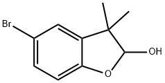 5-bromo-2,3-dihydro-3,3-dimethyl-2-hydroxybenzofuran Struktur