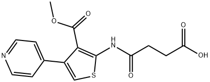 4-((3-(methoxycarbonyl)-4-(pyridin-4-yl)thiophen-2-yl)amino)-4-oxobutanoic acid Struktur