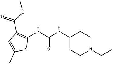 methyl 2-(3-(1-ethylpiperidin-4-yl)thioureido)-5-methylthiophene-3-carboxylate Struktur