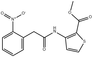 methyl 3-(2-(2-nitrophenyl)acetamido)thiophene-2-carboxylate Struktur