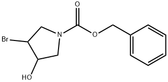 1-Pyrrolidinecarboxylic acid, 3-bromo-4-hydroxy-, phenylmethyl ester Struktur