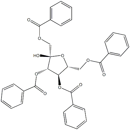 alpha-D-Fructofuranose 1,3,4,6-tetrabenzoate Struktur