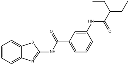 N-(1,3-benzothiazol-2-yl)-3-[(2-ethylbutanoyl)amino]benzamide Struktur