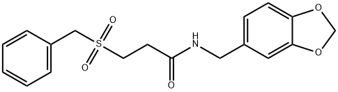 N-(1,3-benzodioxol-5-ylmethyl)-3-(benzylsulfonyl)propanamide Struktur