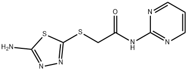 2-[(5-amino-1,3,4-thiadiazol-2-yl)sulfanyl]-N-(pyrimidin-2-yl)acetamide Struktur