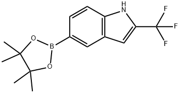 2-trifluoromethyl-5-(4,4,5,5-tetramethyl-1,3,2-dioxaborolan-2-yl)-1H-indole Struktur