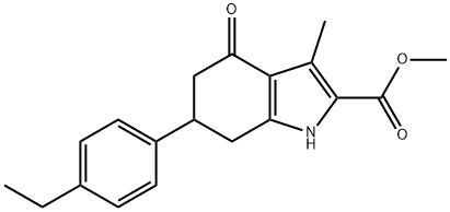 methyl 6-(4-ethylphenyl)-3-methyl-4-oxo-4,5,6,7-tetrahydro-1H-indole-2-carboxylate Struktur