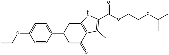 2-isopropoxyethyl 6-(4-ethoxyphenyl)-3-methyl-4-oxo-4,5,6,7-tetrahydro-1H-indole-2-carboxylate Struktur