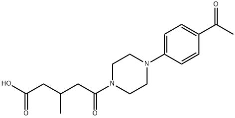 5-(4-(4-acetylphenyl)piperazin-1-yl)-3-methyl-5-oxopentanoic acid Struktur