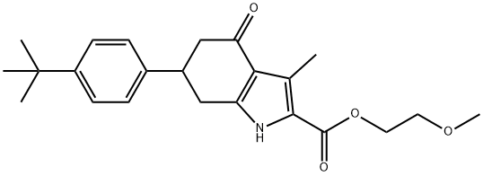 2-methoxyethyl 6-(4-(tert-butyl)phenyl)-3-methyl-4-oxo-4,5,6,7-tetrahydro-1H-indole-2-carboxylate Struktur