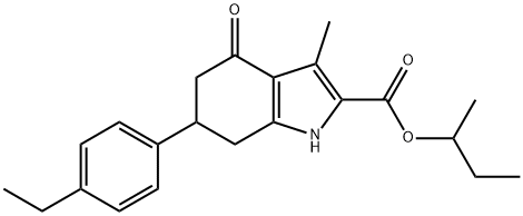 sec-butyl 6-(4-ethylphenyl)-3-methyl-4-oxo-4,5,6,7-tetrahydro-1H-indole-2-carboxylate Struktur