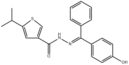 (E)-N'-((4-hydroxyphenyl)(phenyl)methylene)-5-isopropylthiophene-3-carbohydrazide Struktur