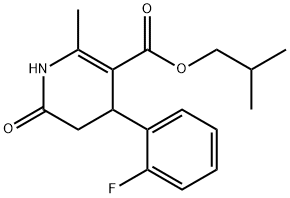 isobutyl 4-(2-fluorophenyl)-2-methyl-6-oxo-1,4,5,6-tetrahydropyridine-3-carboxylate Struktur