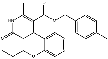 4-methylbenzyl 2-methyl-6-oxo-4-(2-propoxyphenyl)-1,4,5,6-tetrahydropyridine-3-carboxylate Struktur