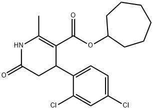 cycloheptyl 4-(2,4-dichlorophenyl)-2-methyl-6-oxo-1,4,5,6-tetrahydropyridine-3-carboxylate Struktur