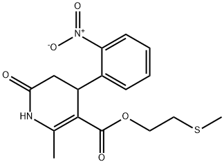 2-(methylthio)ethyl 2-methyl-4-(2-nitrophenyl)-6-oxo-1,4,5,6-tetrahydropyridine-3-carboxylate Struktur