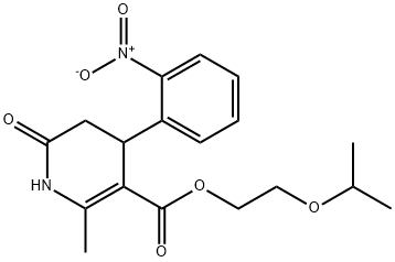 2-isopropoxyethyl 2-methyl-4-(2-nitrophenyl)-6-oxo-1,4,5,6-tetrahydropyridine-3-carboxylate Struktur