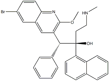 (1R,2R)-1-(6-bromo-2-methoxyquinolin-3-yl)-4-(methylamino)-2-(naphthalen-1-yl)-1-phenylbutan-2-ol Struktur