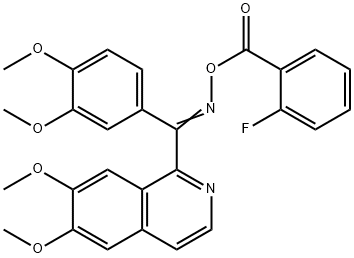 (E)-(6,7-dimethoxyisoquinolin-1-yl)(3,4-dimethoxyphenyl)methanone O-(2-fluorobenzoyl) oxime Struktur