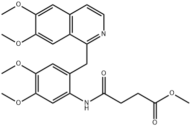 N-[2-(6,7-Dimethoxy-isoquinolin-1-ylmethyl)-4,5-dimethoxy-phenyl]-succinamic acid methyl ester Struktur