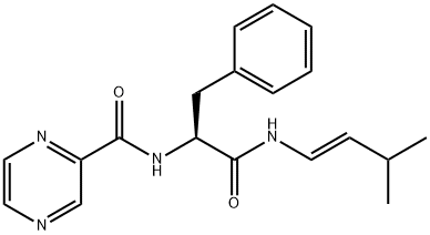 (S,E)-N-(1-((3-methylbut-1-en-1-yl)amino)-1-oxo-3-phenylpropan-2-yl) pyrazine-2-carboxamide Struktur