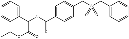 2-ethoxy-2-oxo-1-phenylethyl 4-((benzylsulfonyl)methyl)benzoate Struktur