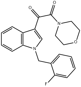 1-[1-(2-fluorobenzyl)-1H-indol-3-yl]-2-(morpholin-4-yl)ethane-1,2-dione Struktur