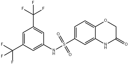 N-[3,5-bis(trifluoromethyl)phenyl]-3-oxo-3,4-dihydro-2H-1,4-benzoxazine-6-sulfonamide Struktur