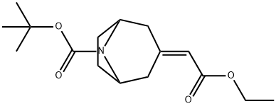 tert-butyl 3-ethoxycarbonylmethylene-8-aza-bicyclo[3.2.1]octane-8-carboxylate Struktur